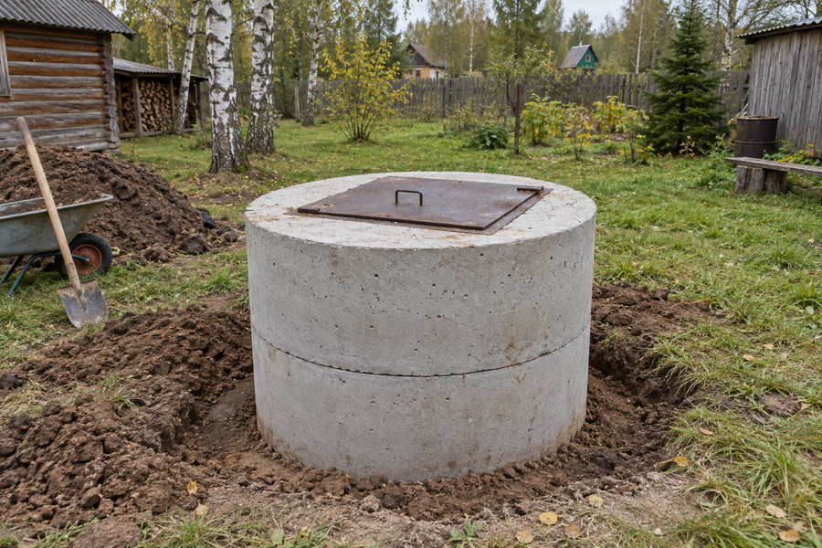 Бетонная крышка с люком