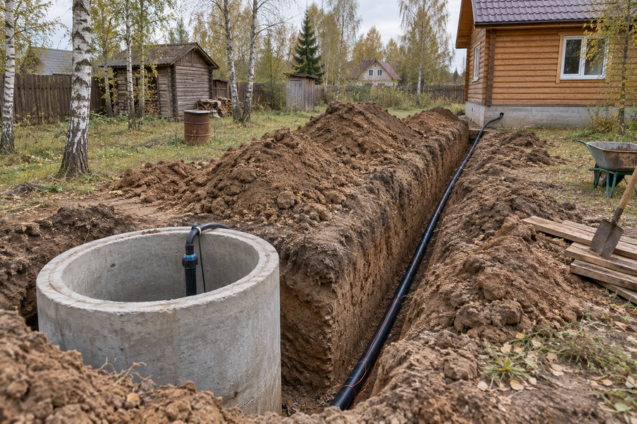 Траншея зимнего водопровода 1,6 м